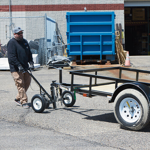 Customer using an Ultra-Tow Trailer Dolly