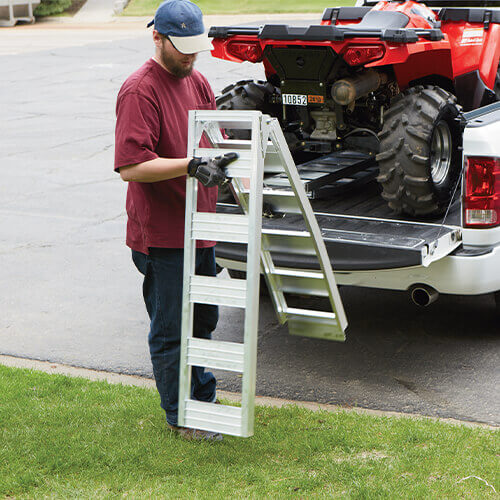 Customer Folding an Ultra-Tow Loading Ramp