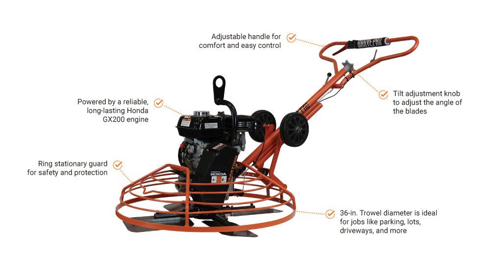 Brave Power Trowel | 36 in. | Honda GX200 | BRPPT110H @ Great