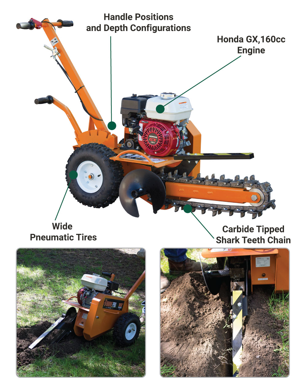 Brave Trencher | Walk-Behind | 18 in. Depth | Honda GX160 | BRPT