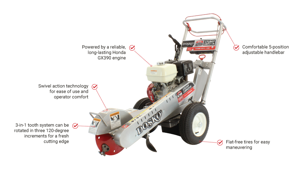 リンゴ Dosko Stump Grinder | Swivel Action | Honda GX390 | 337S