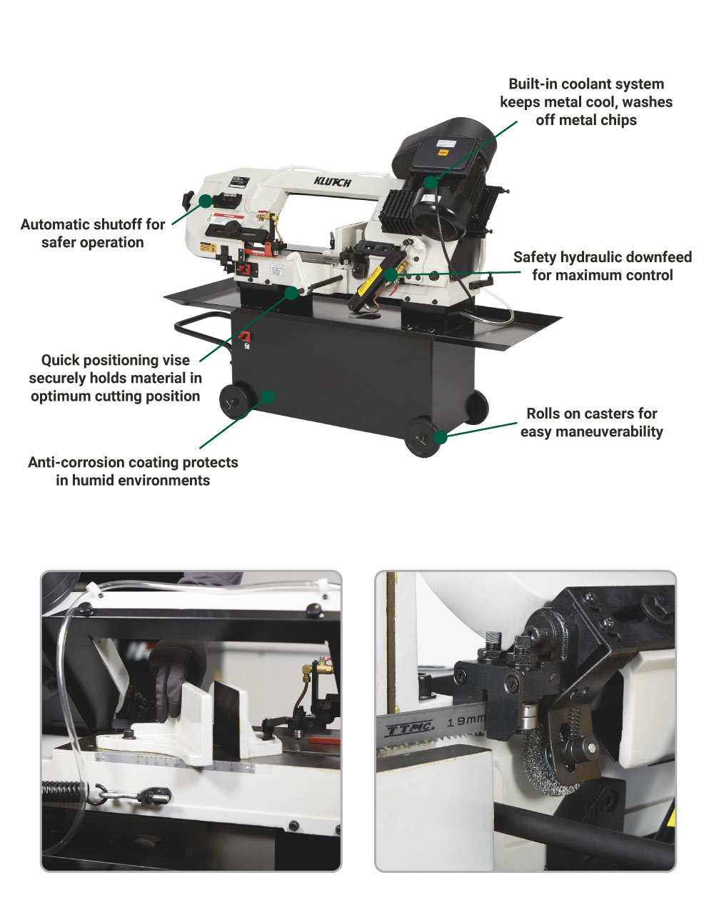 Klutch Metal Cutting Band Saw | 7-In. x 12-In. | 1 1/2HP | 115