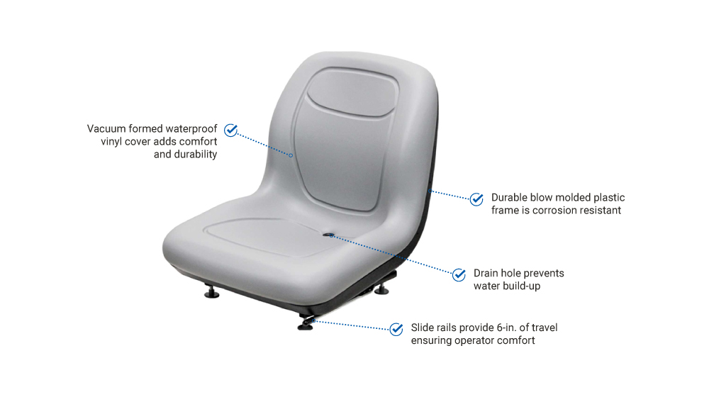 Uni Pro 128 Bucket Seat | With Slide Rails & 1 Normally Open OPS