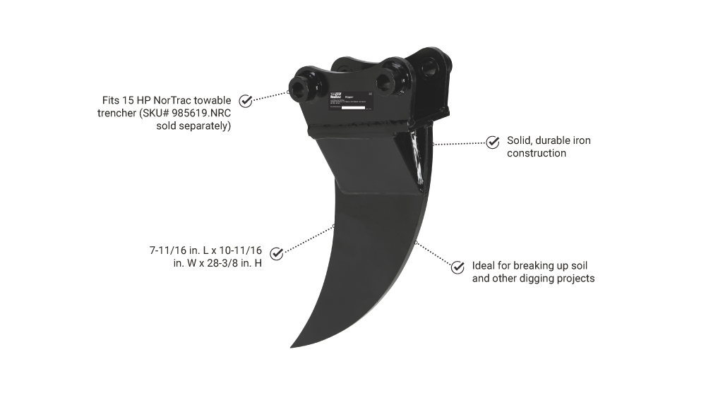 NorTrac Ripper Attachment | Fits NorTrac Towable Trencher (985619