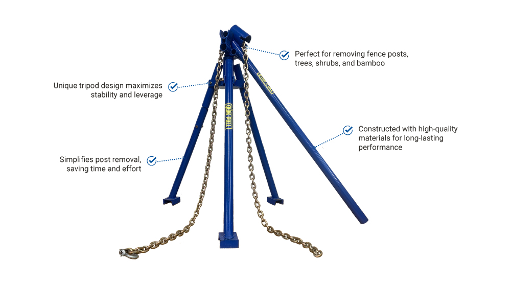 NW QUIK PULL Manual post, shrub and footing puller 48-in Blue Steel Bracket For Multiple Fence Types
