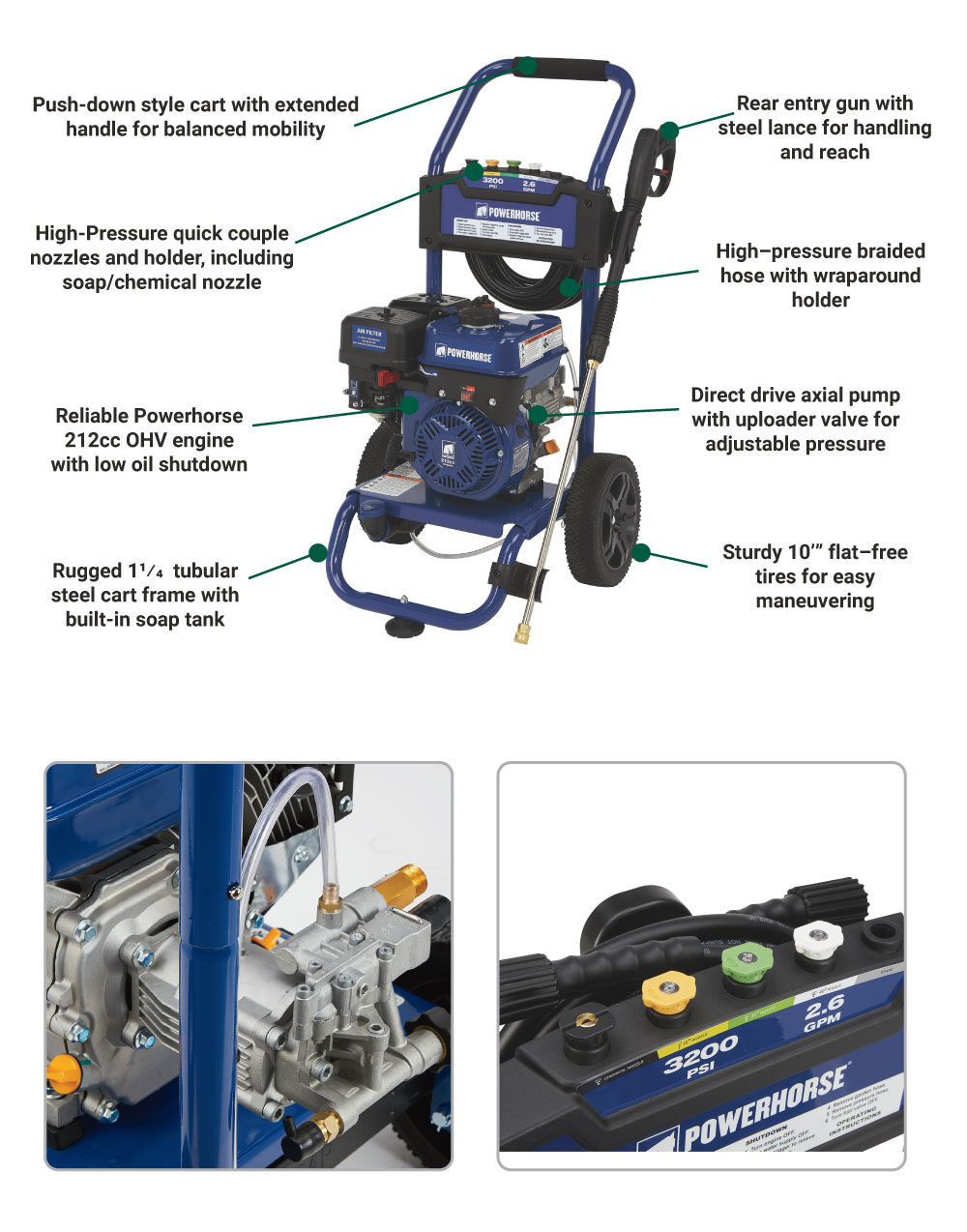 Powerhorse Pressure Washer | Cold Water | 3200 PSI | 89897