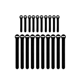 Picture of Wrap-It Self Gripping Cable Ties | 10 Pieces of 4-In. and 10-Pieces of 8-In. | Black | 6 Packs of 20