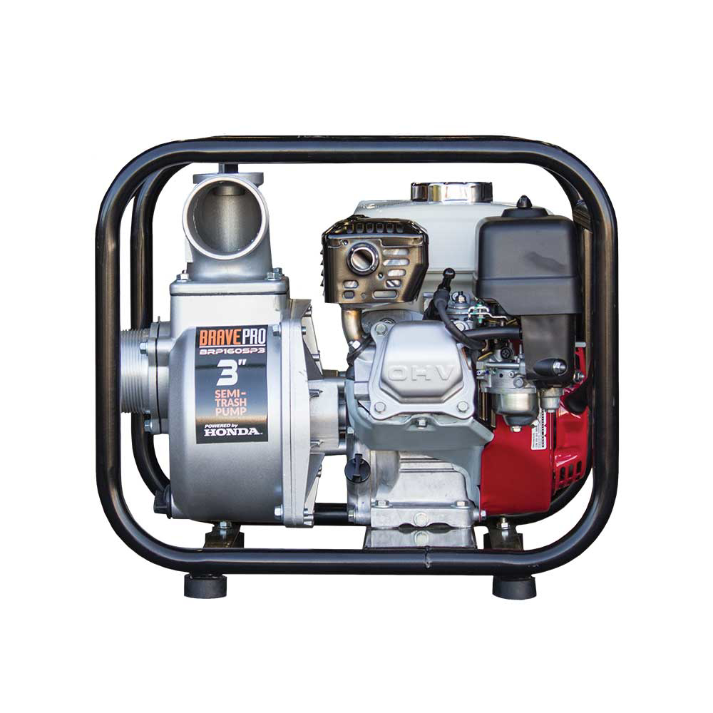 Brave Pump | 3 in. Semi-Trash | 259 GPM | 50 PSI | Honda GX160