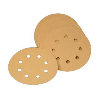 Picture of Virginia Abrasives 40 Grit Discs | 5-In. 8H Prem Gold H and L Alo Paper | Box of 25