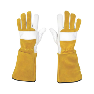 Picture of Klutch Cut Resist Cowhide Tig Weld Glove XL Pair Gold/White