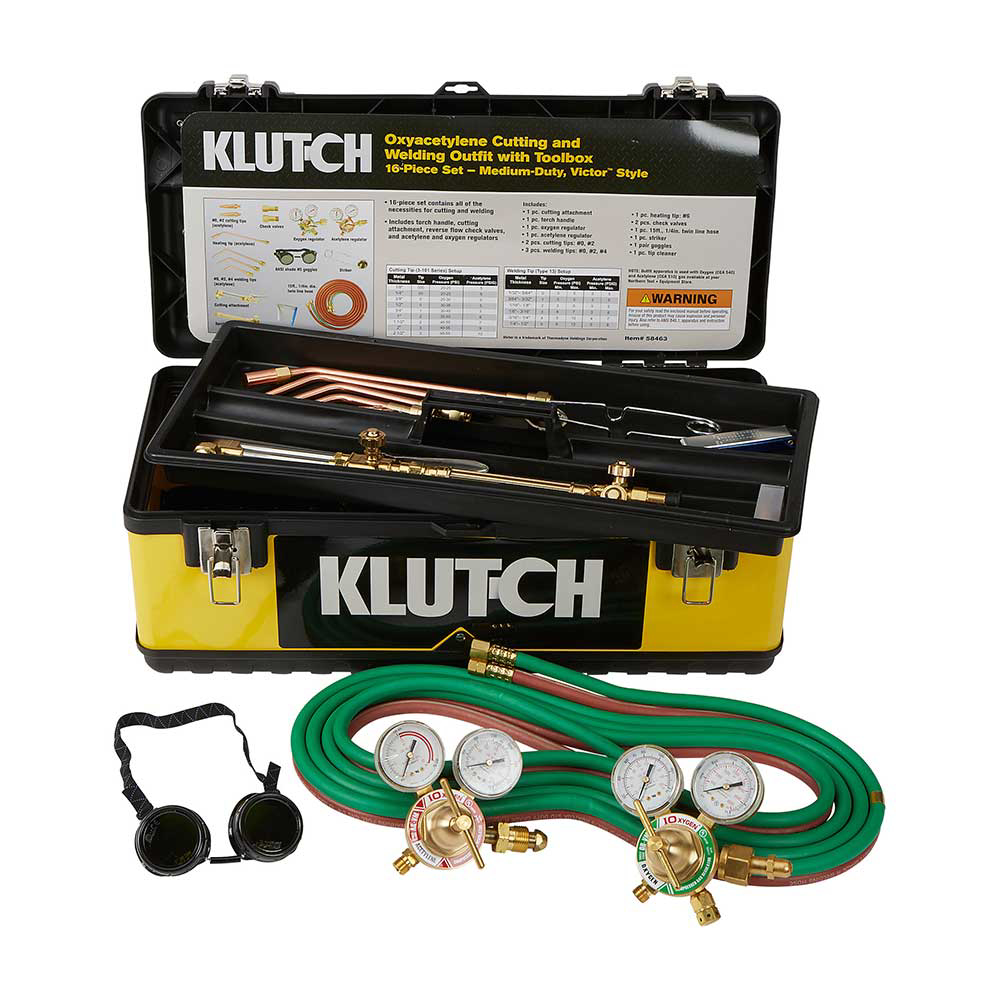 Northern Industrial Welders Medium-Duty Cutting And Welding Outfit With Toolbox Oxyacetylene Victor Style 11 Piece Set 171743