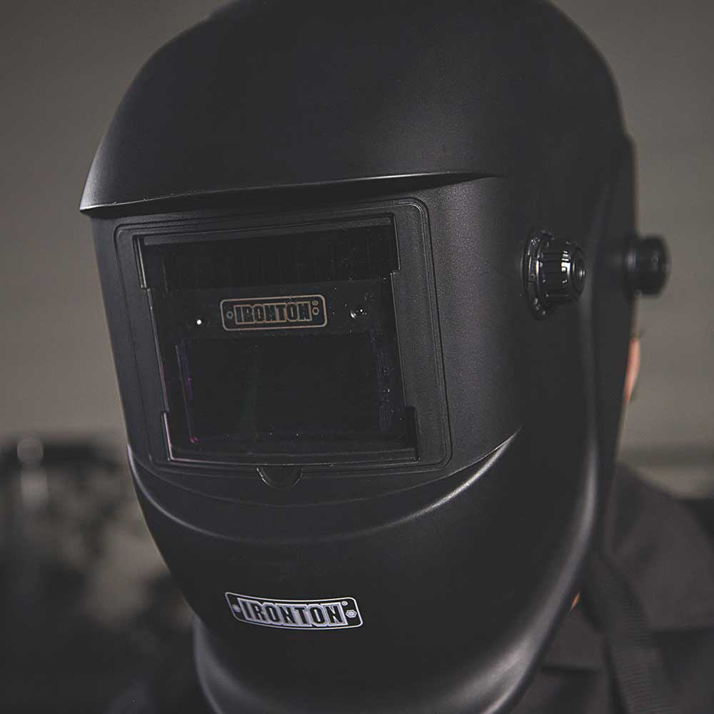 Ironton Auto-Darkening Welding Helmet with Grind Mode | Matte Black | Large  | 113643 @ Great Northern Equipment