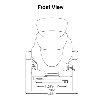 Picture of Uni Pro 136 Air Suspension Seat | 12-Volt | Black Fabric