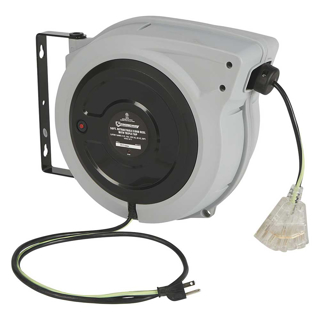 Picture of DISCONTINUED:Strongway Retractable All-Weather Cord Reel | 50-Ft. | 16/3, Triple Tap | Auto Rewind