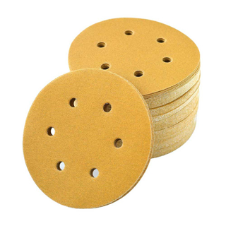 Picture of Virginia Abrasives 100 Grit Discs | 6-In. 6H Prem Gold H and L Alo Paper | Box of 50