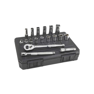 Picture of Klutch Drive Socket Set | 3/8-In. Drive | 18-Pc SAE