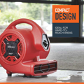 Picture of Ironton Air Mover Carpet/Floor Blower | 1/8-HP |  Red