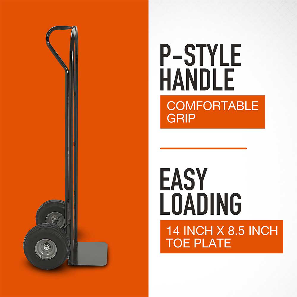 from　end． Ironton Steel Pneumatic Hand Truck - 600-Lb Capacity & 16.93