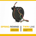 Picture of Klutch Spring-Rewind Twin-Line Oxyacetylene Hose Reel | 1/4-In. x 50-Ft. Hoses