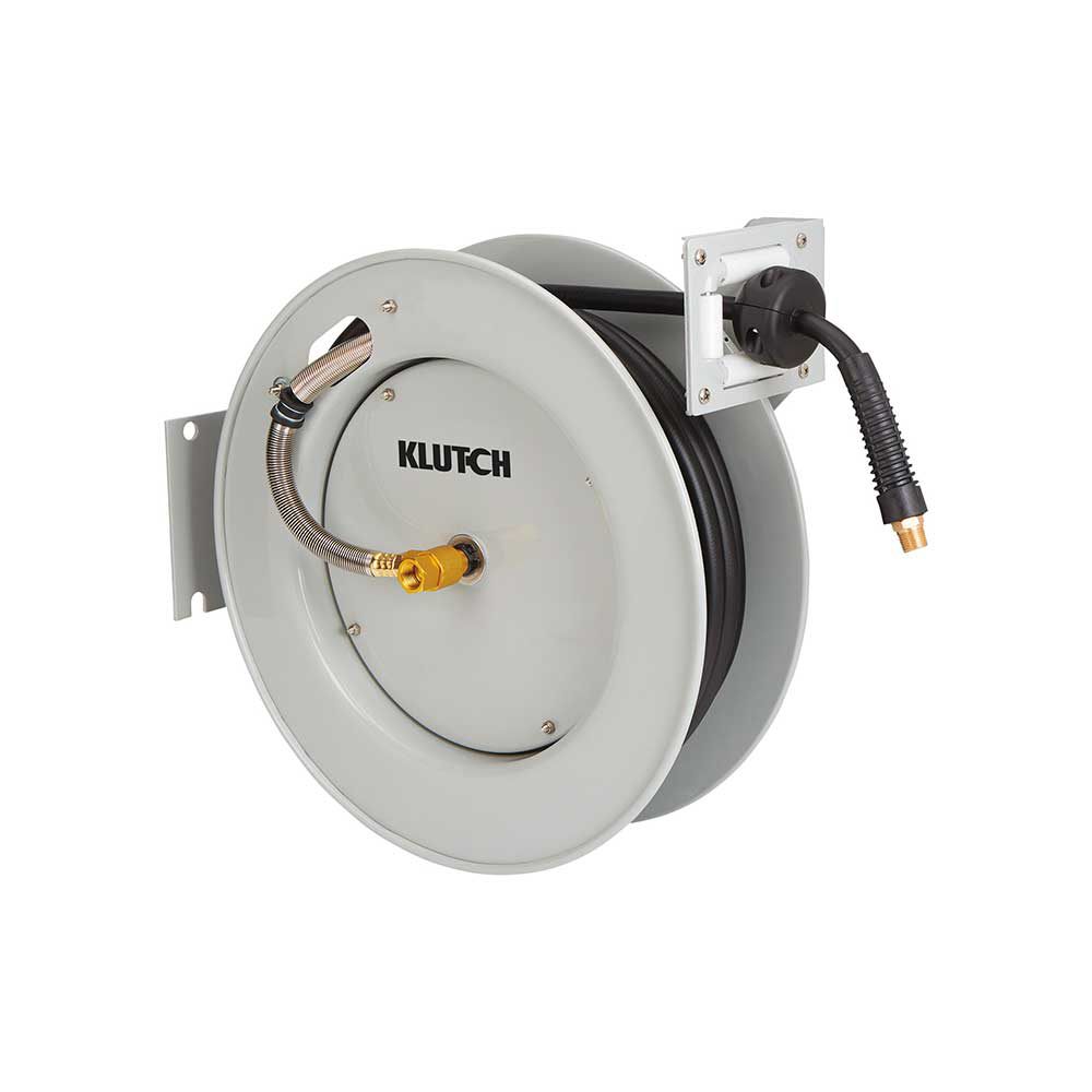 スックuk Klutch Auto-Rewind Air Hose Reel with 1/2in. x 50ft. Rubber