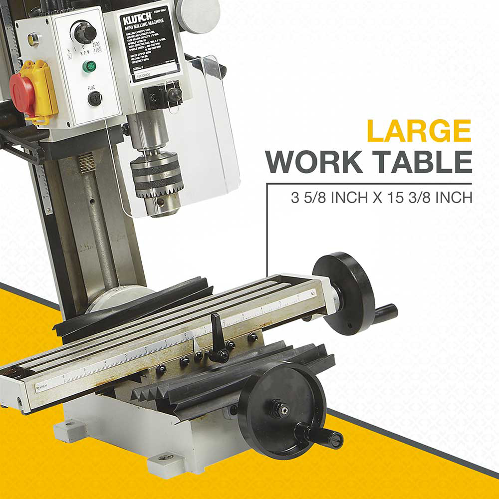 Klutch Mini Milling Machine | 1/2-HP | 350 Watts, 110V | 49657