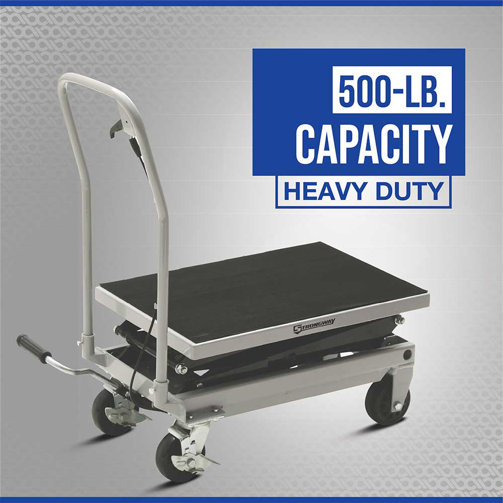 Strongway 2-Speed Hydraulic Rapid XT Lift Table Cart | 500 Lb