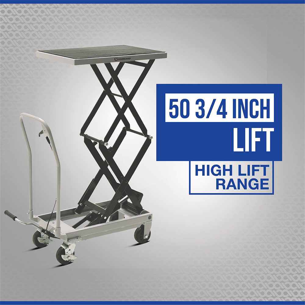 Strongway 2-Speed Hydraulic Rapid XT Lift Table Cart | 500 Lb