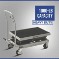 Picture of Strongway Hydraulic Rapid Lift XT Table Cart | 2-Speed | 1000-Lb. Capacity | 54-1/4-In. Lift