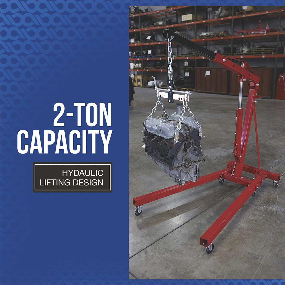 Strongway | Hydraulic Engine Hoist with Load Leveler | 2-Ton Capacity ...