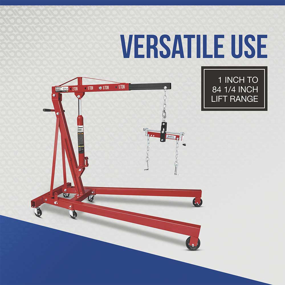 Strongway | Hydraulic Engine Hoist with Load Leveler | 2-Ton Capacity ...