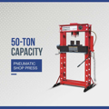 Picture of Strongway | 50-Ton Pneumatic Shop Press with Gauge and Winch