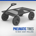 Picture of Strongway Steel Cart |1500-Lb. Capacity | 52 In. L x 34.7 In. W x 30.5 In. H|16-In. Pneumatic Tires