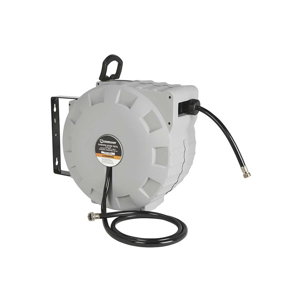 Strongway Retractable Garden Hose Reel | With 5/8 In. Dia x 80 Ft