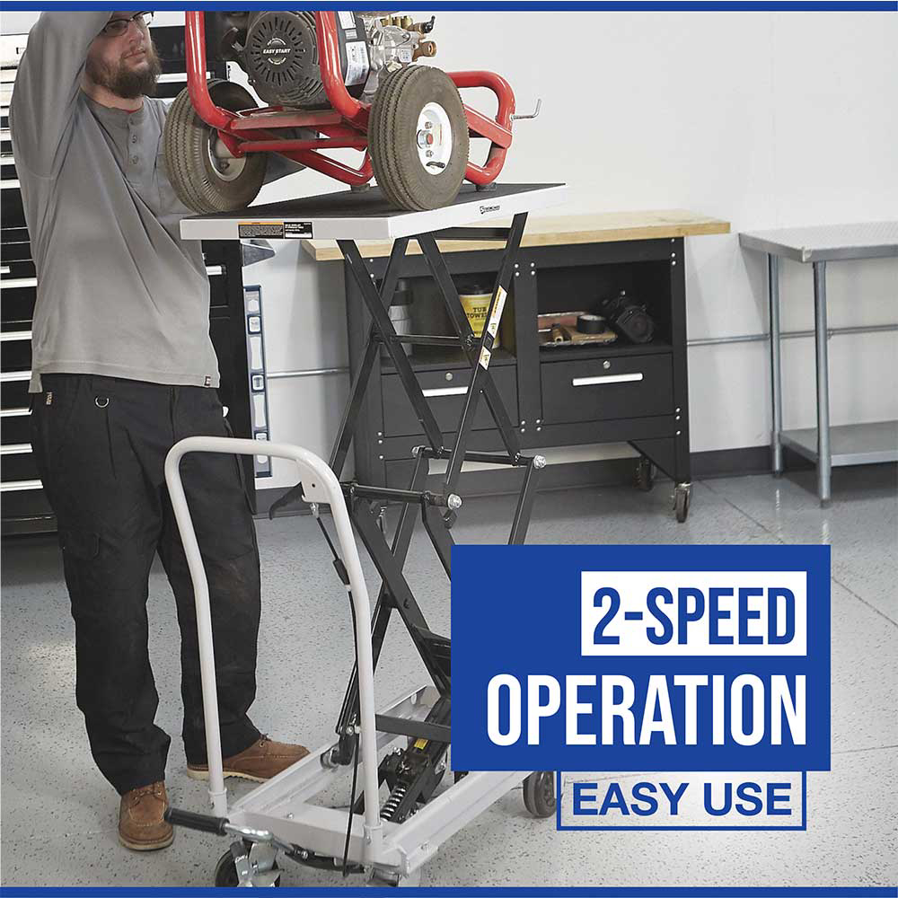 Strongway 2-Speed Hydraulic Rapid XT Lift Table Cart | 500 Lb