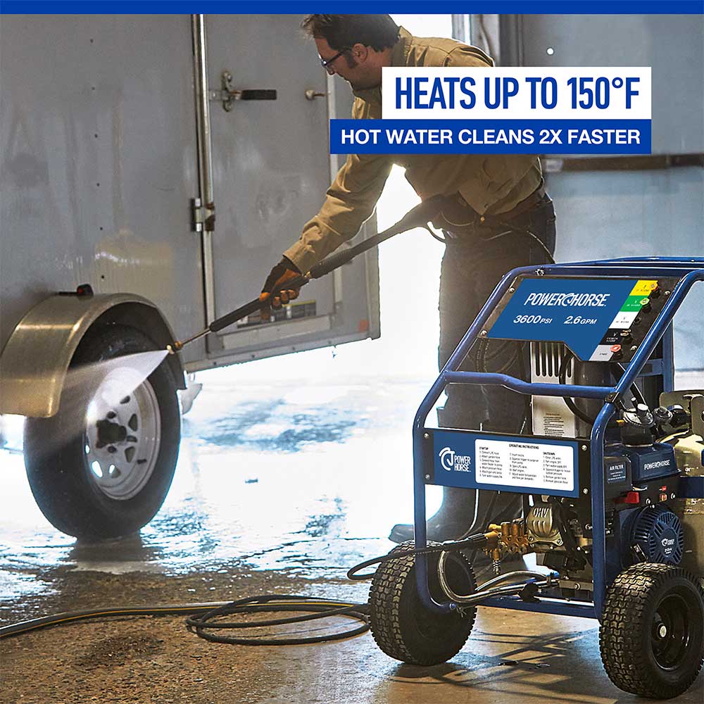 Powerhorse Hot Water Pressure Washer | 3,600 PSI | 2.6 GPM