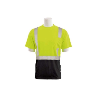 Picture of Delta Plus T-Shirt | Hi-Viz Lime | 3X | Type R | Class 2 Birdseye Mesh Black Bottom Segmented Tape
