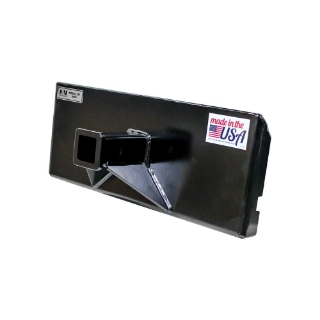 Picture of GreyWolf 2-In. Receiver Hitch Plate Attachment for Mini Skid Steer Loaders | Black Powder Coat