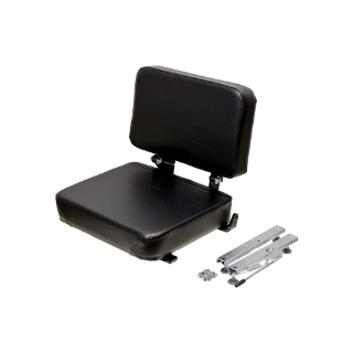 Picture of Uni Pro Universal Forklift Seat Top Assembly | With Unattached Slide Rails | Black Vinyl