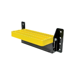 Picture of K&M Mfg Universal Flip-Up Tractor Step | Yellow/Black Powder Coat Finish