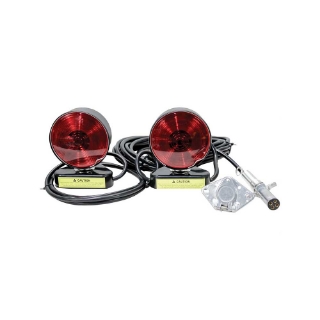Picture of K&M Mfg Heavy-Duty Towing Light Kit | 4-In. with Red Lens | Magnetic Mount