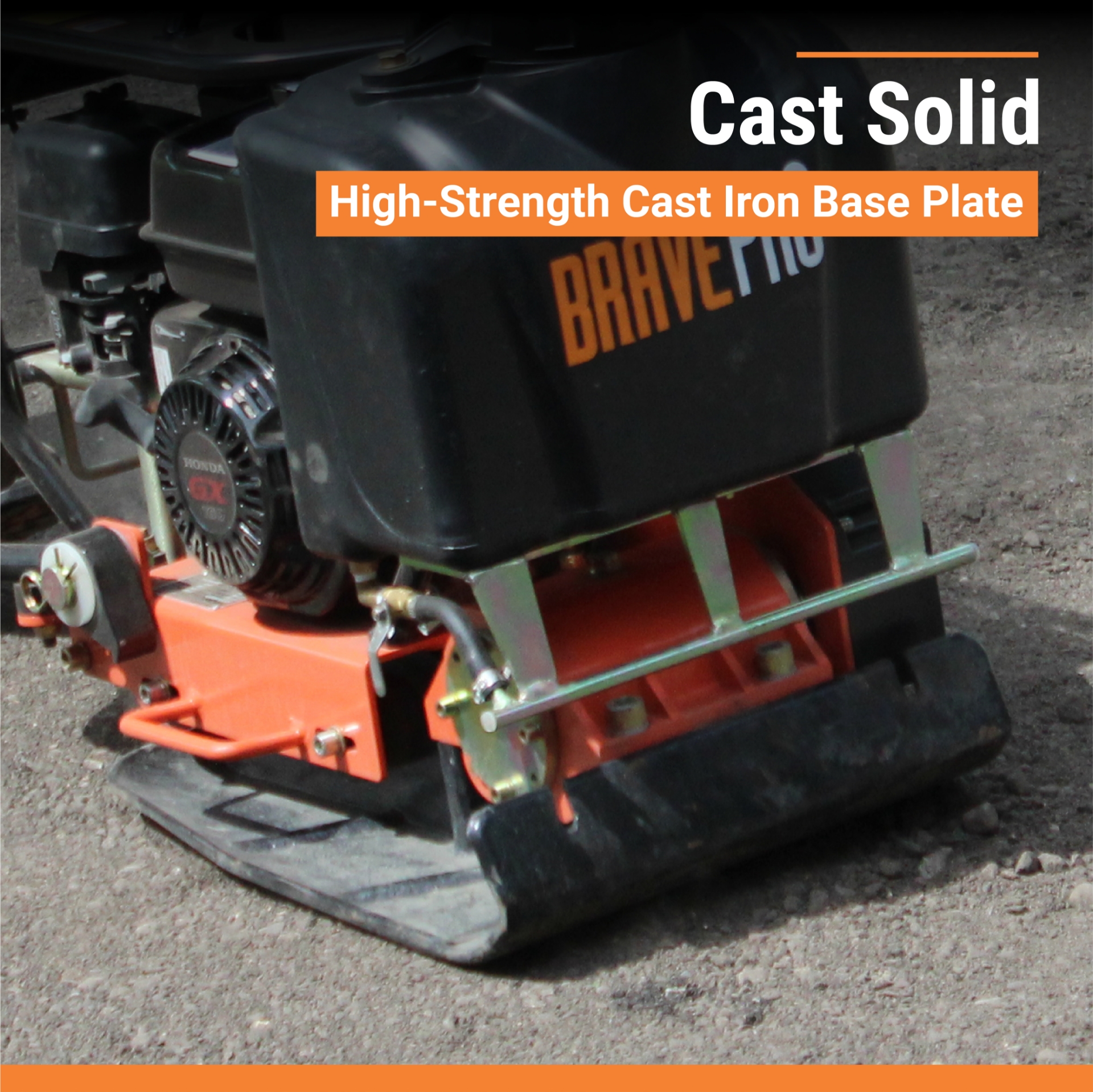 Brave Forward Plate Compactor | 16 in. | Honda GX160 | BRPFP130H