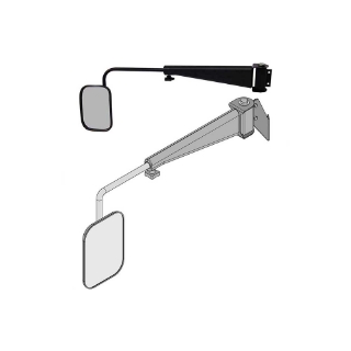 Picture of K&M Mfg Mirror Kit for John Deere 9000 Series 4WD Tractors | Left-Hand | Black Powder Coat