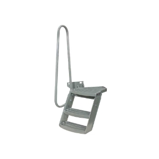 Picture of K&M Mfg Step & Handrail Kit for Oliver 1550-2255 Tractors | 3-Step Unit | With Extend-A-Step | Gray