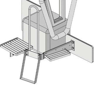 Picture of K&M Mfg Big M Window Step & Handrail Kit for Case IH 71-72-89 Series Magnum Tractor | Original Color