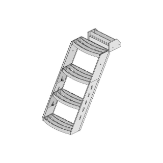 Picture of K&M Mfg Step Kit for Case 94-96 Series Tractors | Excludes Tube Step | 4-Step Unit | Original Color