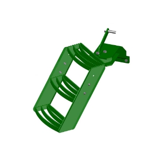 Picture of K&M Mfg Step Kit for John Deere Stolper Series Tractors | 3-Step Unit | Left-Hand | Green