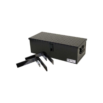 Show details for K&M Mfg #30 Toolbox & Mounting Brackets Kit | 23-In. x 10-In. x 7-In. | Black Powder Coat Picture of K&M Mfg #30 Toolbox & Mounting Brackets Kit | 23-In. x 10-In. x 7-In. | Black Powder Coat