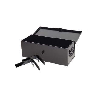 Picture of K&M Mfg #20 Toolbox & Mounting Brackets Kit | 21-In. x 8-In. x 7-In. | Black Powder Coat