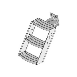 Picture of K&M Mfg Step Kit for John Deere Hiniker Series Tractors | 3-Step Unit | Left-Hand | Green