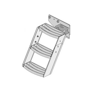 Picture of K&M Mfg Step Kit for John Deere 30-50 Series Open Station Tractors | 3-Step Unit | Left-Hand | Green